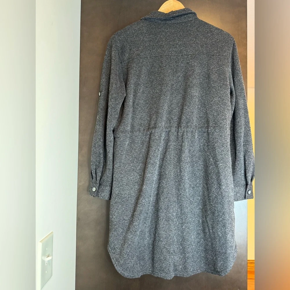 NWT MITTOSHOP Gray Button-Up Long Sleeve Shirt Dress